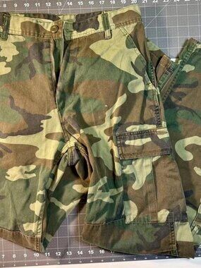 Woodland Camo Cargo Pants Military Style Green Bro